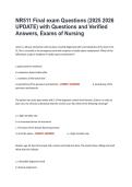 NR511 Final exam Questions &lpar;2025 2026 UPDATE&rpar; with Questions and Verified Answers&comma; Exams of Nursing
