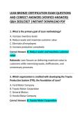 Lean Bronze Certification Exam Questions and Correct Answers &ndash; Complete Study Guide & Practice Test&NewLine;