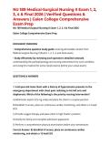 NU 189 Medical-Surgical Nursing II Exam 1&comma; 2&comma; 3&comma; 4 & Final 2026 &vert; Verified Questions & Answers &vert; Galen College Comprehensive Exam Prep