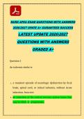 NURS APEA EXAM QUESTIONS WITH ANSWERS &NewLine;2026&sol;2027 UPATE A&plus; GURANTEED SUCCESS &NewLine;LATEST UPDATE 20262027 &NewLine;QUESTIONS WITH ANSWERS &NewLine;GRADED A&plus;