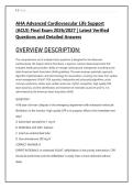AHA Advanced Cardiovascular Life Support &lpar;ACLS&rpar; Final Exam 2026&sol;2027 &vert; Latest Verified Questions and Detailed Answers 