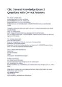 CDL General Knowledge Exam 2 Questions with Correct Answers&NewLine;&NewLine;