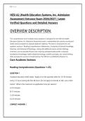 HESI A2 &lpar;Health Education Systems&comma; Inc&period; Admission &NewLine;Assessment&rpar; Entrance Exam 2026&sol;2027 &vert; Latest &NewLine;Verified Questions and Detailed Answers  