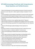 MT AAB Immunology Final Exam &ndash; Comprehensive Study Questions and Verified Answers Certification Study Guide