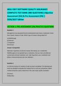 WGU C857 SOFTWARE QUALITY ASSURANCE &NewLine;COMPLETE TEST BANK &lpar;400 QUESTIONS&rpar; Objective &NewLine;Assessment &lpar;OA&rpar; & Pre Assessment &lpar;PA&rpar; &vert; &NewLine;2026&sol;2027 Edition 