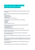 Final Review for NBE Sciences Questions with Solutions