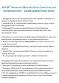 AAB MT Generalist Random Exam Questions and Revised Answers &ndash; Latest Updated Comprehensive Study Guide