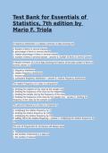 Testbank Essentials of Statistics 7th Edition by Triola &vert; Exam Questions & Answers&NewLine;&NewLine;