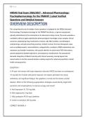 NR546 Final Exam 2026&sol;2027 - Advanced Pharmacology&colon; &NewLine;Psychopharmacology for the PMHNP &vert; Latest Verified &NewLine;Questions and Detailed Answers 