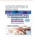Leadership Roles & Management Functions in Nursing 11th Ed Test Bank