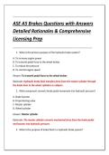 ASE A5 Brakes Questions with Answers &NewLine;Detailed Rationales & Comprehensive &NewLine;Licensing Prep 