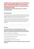 ATI RN Community Health Proctored Exam 2026 &vert; NGN Verified Questions & Answers with Detailed Rationales &vert; Comprehensive ATI RN Exam Prep