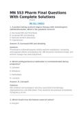 MN 553 Pharm Final Questions With Complete Solutions