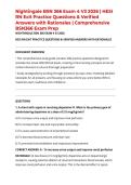Nightingale BSN 366 Exam 4 V3 2026 &vert; HESI RN Exit Practice Questions & Verified Answers with Rationales &vert; Comprehensive BSN366 Exam Prep