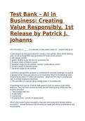 Testbank&colon; AI in Business&colon; Creating Value Responsibly&comma; 1st Release &lpar;Johanns&rpar; All Chapters