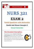 NURS 321 Exam 2 &ndash; Health & Illness Concepts II &ndash; Actual Questions & Answers &lpar;DU&rpar; Updated PDF
