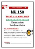 NU 150  &NewLine;EXAMṠ 1-3 & FINAL EXAM &NewLine;Ṭeṡṭed Queṡṭionṡ wiṭh Raṭionaleṡ &NewLine;Pharmacologỵ &NewLine;Galen College of Nurṡing 