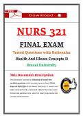 NURS 321 Final Exam &ndash; Health & Illness Concepts II &ndash; Actual Questions & Answers &lpar;DU&rpar; Updated PDF