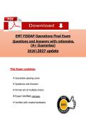 EMT FISDAP Operations Final Exam  &NewLine;Questions and Answers with rationales&comma; &NewLine;&lpar;A&plus; Guarantee&rpar; &NewLine;20262027 update