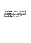 C773 Task 1 &ndash; User Interface &NewLine;Design &lpar;WGU&rpar; &ndash; Passed Task &NewLine;Submission &lpar;2026&sol;2027&rpar;