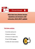HESI Med-Surg Retake Review  &NewLine;Questions and Ansẉers with &NewLine;rationales 20262027 update 