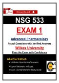 NSG 533 Exam 1 &ndash; Wilkes Advanced Pharmacology &lpar;2026&rpar; Actual Questions & Study Guide &vert; Guarantee Pass