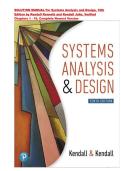 SOLUTION MANUAL For Systems Analysis and Design&comma; 10th&NewLine;Edition by Kendall Kenneth and Kendall Julie&vert; ISBN-13 &rlm; &colon; &lrm; 978-0134785554 &vert;  Verified Chapter 1 - 16 &vert; All Chapters &comma;  Complete Newest Version 
