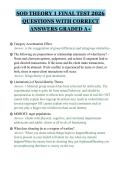 SOD THEORY 1 FINAL TEST 2026 QUESTIONS WITH CORRECT ANSWERS GRADED A&plus;