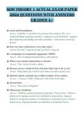 SOD THEORY 1 ACTUAL EXAM PAPER 2026 QUESTIONS WITH ANSWERS GRADED A&plus;