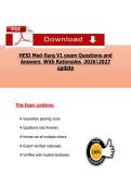 HESI Med-Surg V1 exam Questions and &NewLine;Answers  With Rationales  20262027 &NewLine;update