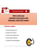 NR511 CEA Exam &NewLine;Questions and Ansẉers with &NewLine;Rationales  20262027 update