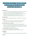 SPOTTER NETWORK ACTUAL EXAM PAPER 2026 QUESTIONS WITH ANSWERS GRADED A&plus;&period;