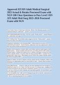 Testbank&colon; ATI RN Adult Medical Surgical 2023 Proctored Exam &vert; Actual & Retake NGN 100 Q&A for Level 3&NewLine;&NewLine;