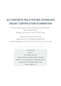 ACI GRADE I ACTUAL EXAM 2026&sol;2027 &vert; Concrete Field-Testing Technician Certification &vert; 100&percnt; Verified Q&A &vert; Pass Guaranteed - A&plus; Graded&NewLine;&NewLine;