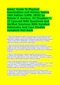 Testbank Bates&rsquo; Guide To Physical Examination And History Taking 14th Edition 2025 &vert; All Chapters 1-27 Covered &vert; Questions & Verified Solutions with Detailed Rationales & Case Studies&NewLine;&NewLine;