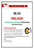 NU 150 &NewLine;FINAL EXAṂ &NewLine;Tested Questions with Rationales &NewLine;Ṗharṃacology &NewLine;Galen College of Nursing