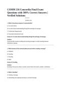 COMM 216 Concordia Final Exam Questions with 100&percnt; Correct Answers &vert; Verified Solutions
