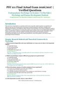 PSY 211 Final Actual Exam &ndash; Undergraduate Psychology Curriculum &ndash; 2026&sol;2027 Academic Year &ndash; Verified Questions and Answers for Psychology and Human Development Students