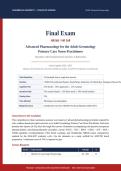 NR 568 FINAL EXAM ACTUAL 2026&sol;2027 &vert; Advanced Pharmacology for AGPCNP &vert; Chamberlain Q&A with Verified Solutions &vert; Pass Guaranteed - A&plus; Graded&NewLine;&NewLine;