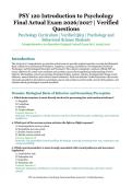 PSY 120 Introduction to Psychology Final Actual Exam &ndash; Psychology Curriculum &ndash; 2026&sol;2027 Academic Year &ndash; Verified Questions and Answers for Psychology and Behavioral Science Students