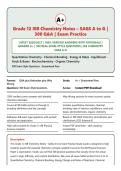 Grade 12 IEB Chemistry Notes SAGS A to G Practice Test Bank 300 Questions and Answers with Rationales Latest 2026 Graded A&plus; Verified Solutions IEB Physical Sciences Paper 2