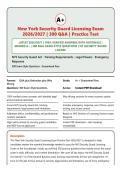 New York Security Guard Licensing Exam 2026&sol;2027 &vert; 300 Real Exam-Style Questions with 100&percnt; Verified Answers & Rationales &vert; Graded A&plus; &vert; Latest Version
