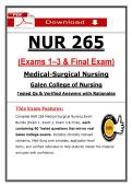 NUR 265 Exams 1&ndash;3 & Final Exam &lpar;Latest 2026&sol;2027 Update&rpar; Medical-Surgical Nursing &vert; Galen College of Nursing