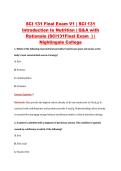 SCI 131 Final Exam V1 &vert; SCI 131 &NewLine;Introduction to Nutrition &vert; Q&A with &NewLine;Rationale &lpar;SCI131Final Exam  &rpar; &vert; &NewLine;Nightingale College 