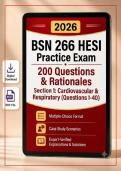 BSN 266 HESI Med-Surg Exam&colon; 200&plus; Practice Questions&comma; Verified Answers & Detailed Rationales &ndash; 2026 NGN-Style Update &vert; Instant Digital Download