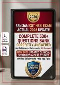 BSN 366 EXIT HESI EXAM Complete Question Bank with Answers & Rationales Updated for 2026 &vert; 300&plus; Questions &vert; Graded A&plus;