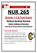 NUR 265 Exams 1&ndash;3 & Final Medical-Surgical Nursing &lpar;Latest 2026&sol;2027 Update&rpar; PDF Actual Questions & Answers &vert; Galen College