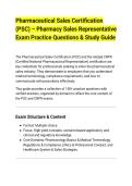 Pharmaceutical Sales Certification&NewLine;&lpar;PSC&rpar; &ndash; Pharmacy Sales Representative&NewLine;Exam Practice Questions & Study Guide