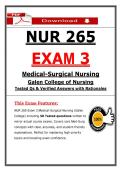 NUR 265 Exam 3 Medical-Surgical Nursing &lpar;Latest 2026&sol;2027 Update PDF&rpar; Actual Questions & Answers &vert; Galen College
