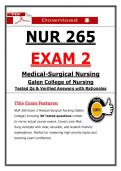 NUR 265 Exam 2 Medical-Surgical Nursing &lpar;Latest 2026&sol;2027 Update PDF&rpar; &vert; Galen College
